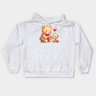 Valentine's Cartoon Delights Kids Hoodie